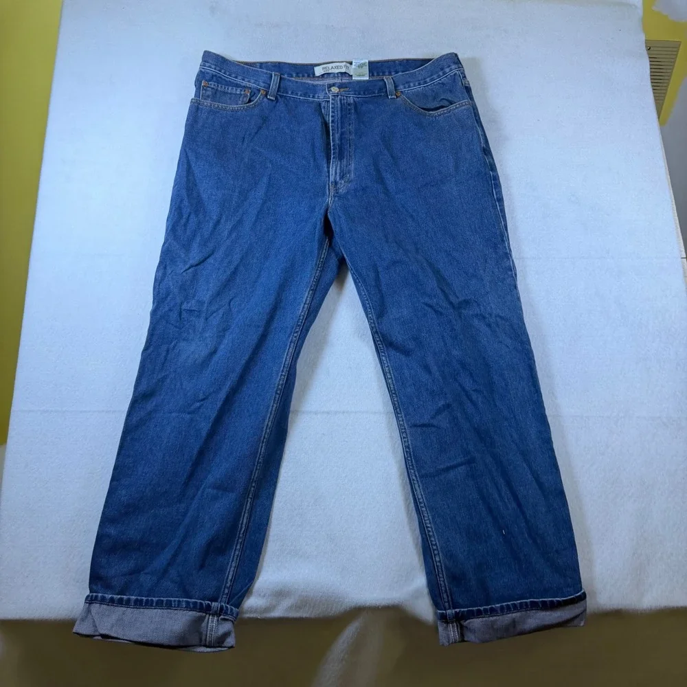 Levis 550 Relaxed Fit Blue Denim Jeans Mens 42x32‎ Tapered Leg 100% Cotton